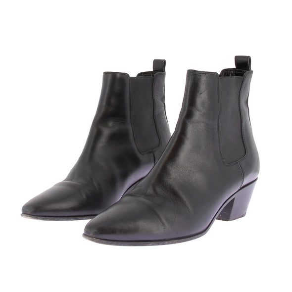 Bottines à talons en cuir