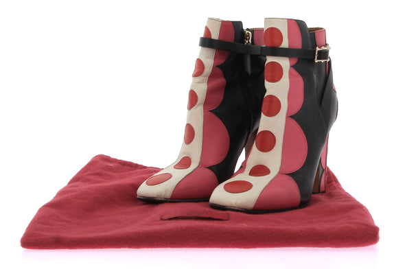 Bottines tricolore en cuir