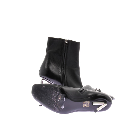 Bottines à talons en cuir