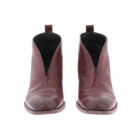 Bottines à talons bordeaux