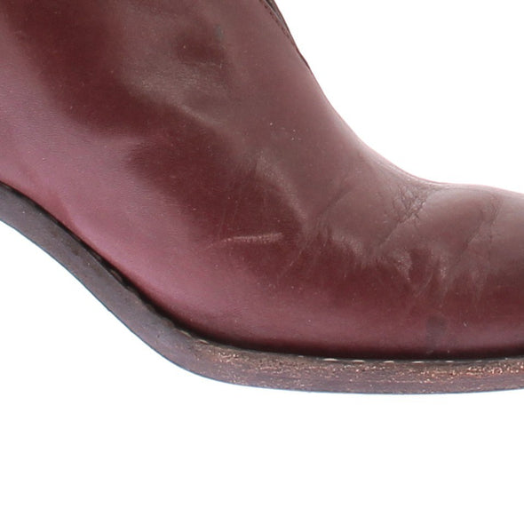 Bottines à talons bordeaux