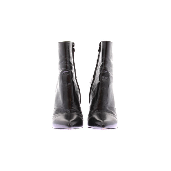 Bottines à talons en cuir