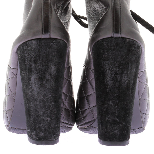 Bottines à talons en cuir
