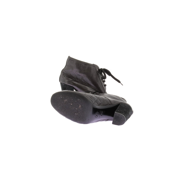 Bottines à talons en cuir