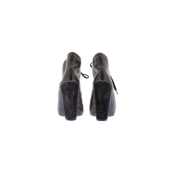 Bottines à talons en cuir