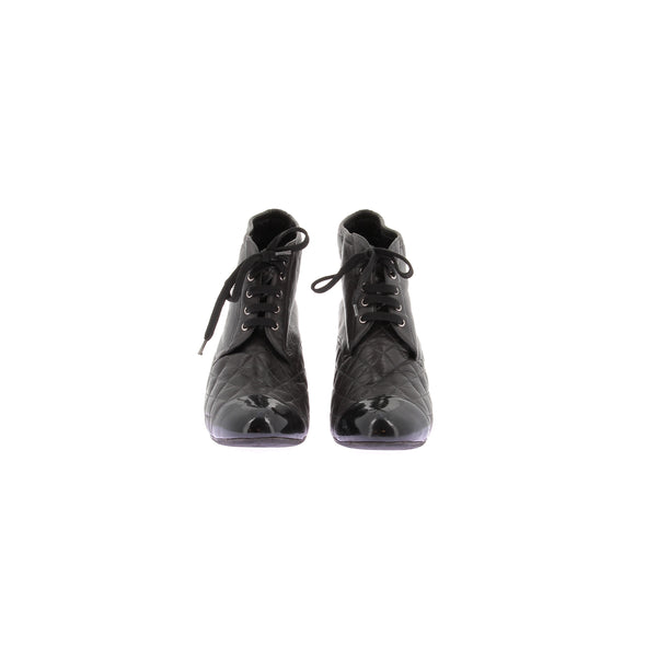Bottines à talons en cuir