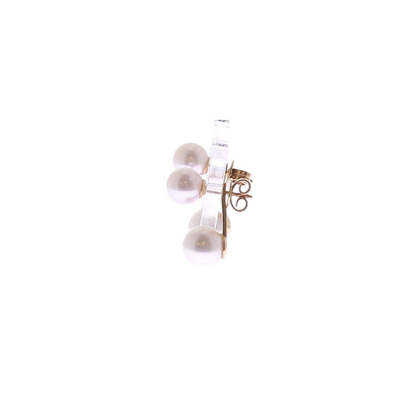Boucles d'oreilles en or jaune et perles
