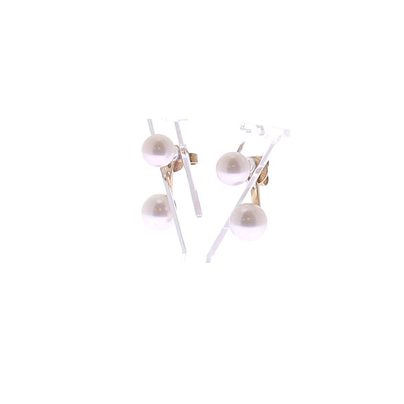Boucles d'oreilles en or jaune et perles