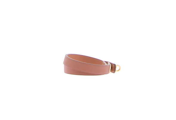 Bracelet en cuir marron double tour "Mini Kelly"