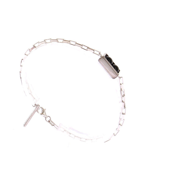 Bracelet en argent 925 et onyx noir