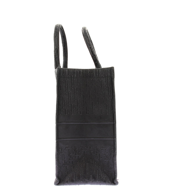 Cabas "Book Tote" en cuir noir