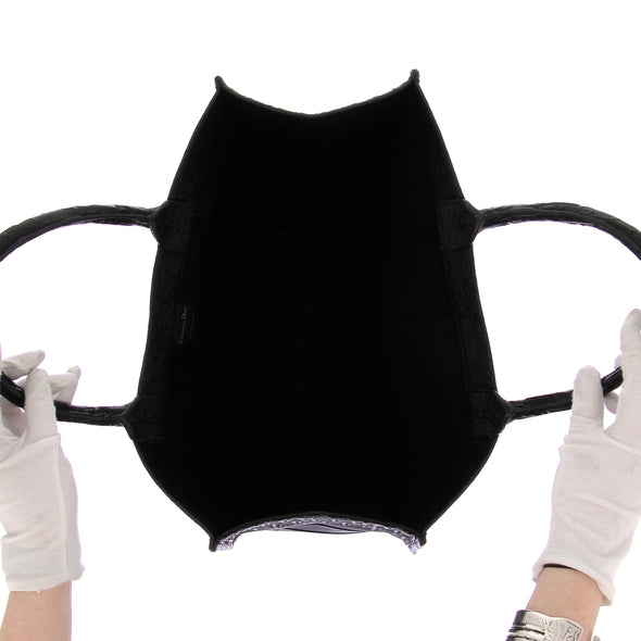 Cabas "Book Tote" en cuir noir