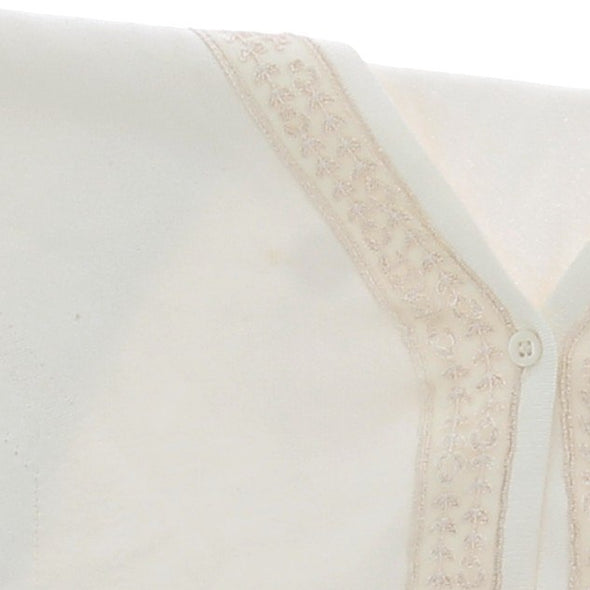 Cardigan blanc avec de la dentelle