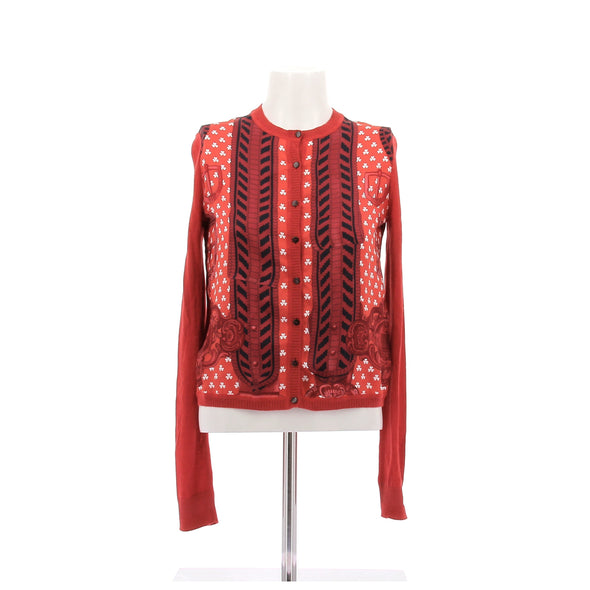 Cardigan en soie rouge