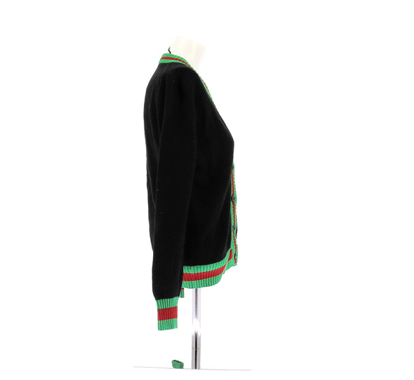 Cardigan noir et vert