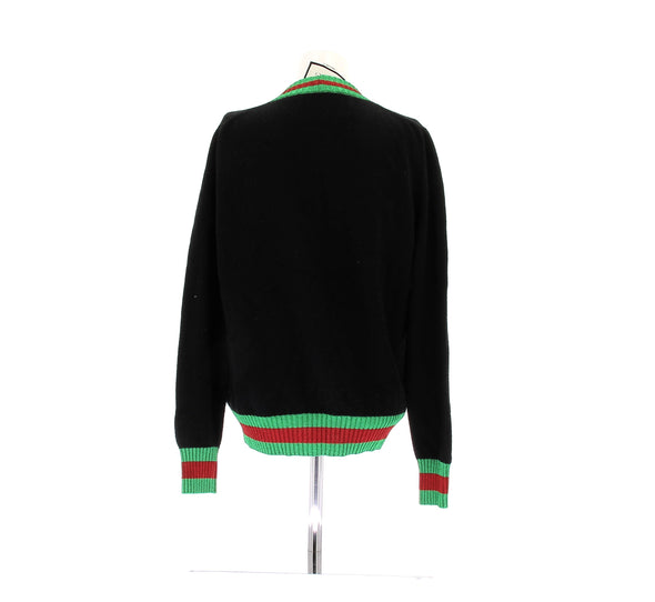 Cardigan noir et vert