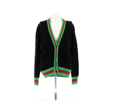 Cardigan noir et vert