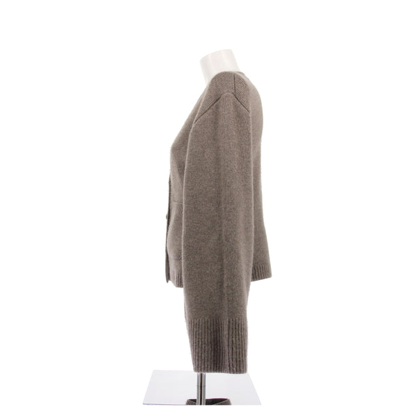 Cardigan en cachemire taupe
