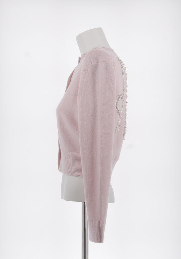 Cardigan rose en cachemire