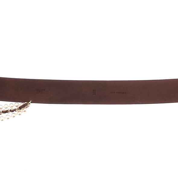 Ceinture en cuir et perles