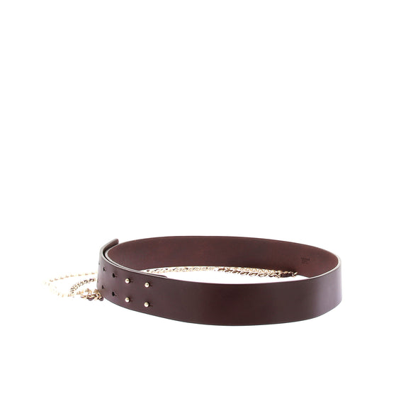Ceinture en cuir et perles