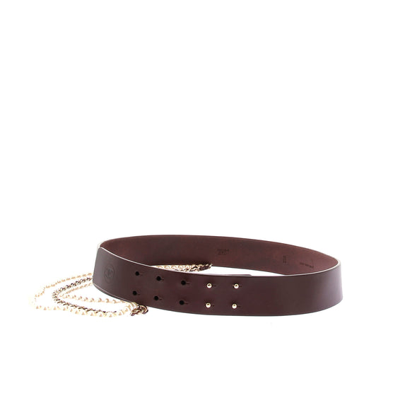 Ceinture en cuir et perles
