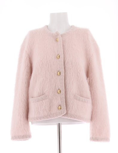 Cardigan en mohair rose