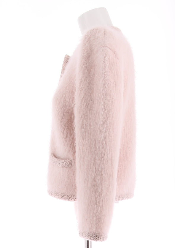 Cardigan en mohair rose