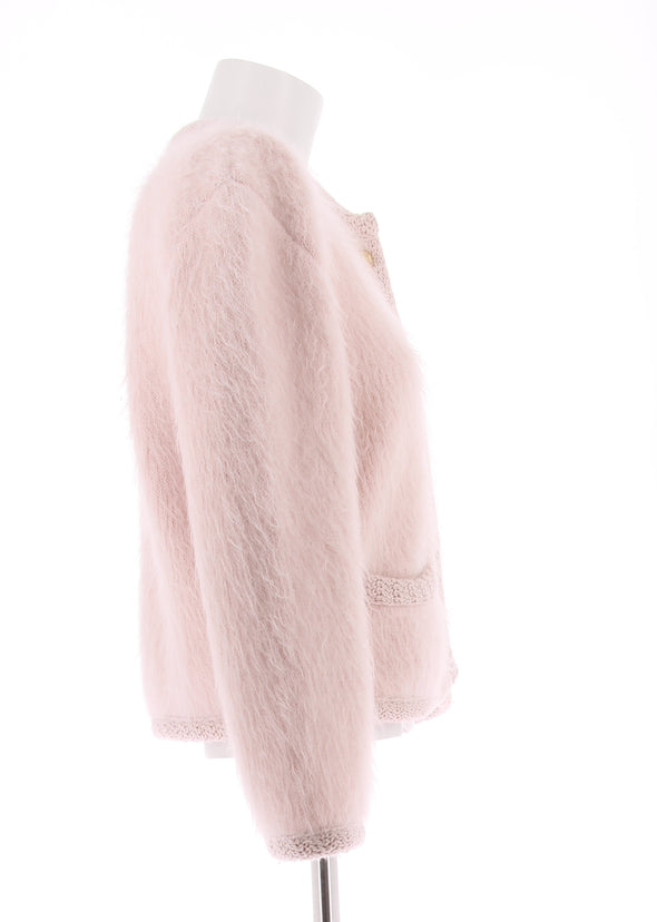 Cardigan en mohair rose