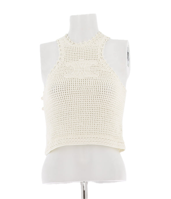 Top en crochet blanc