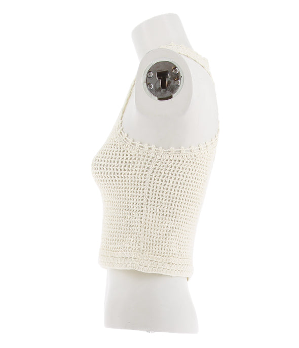Top en crochet blanc