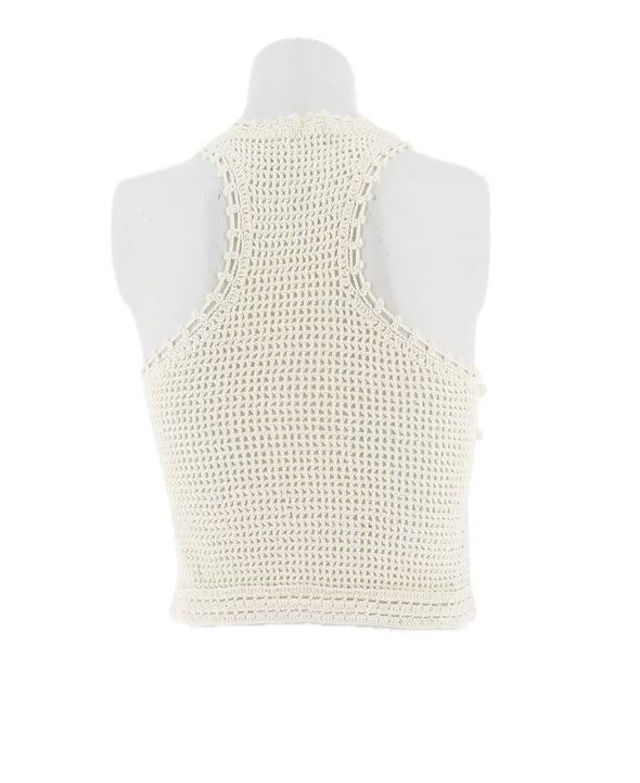Top en crochet blanc