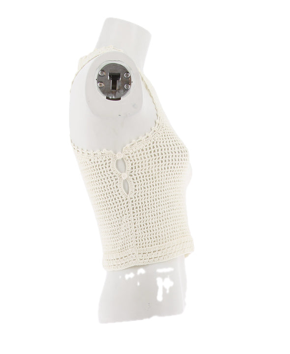 Top en crochet blanc