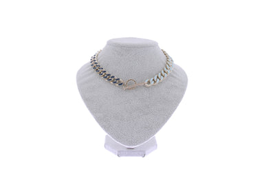 Collier bleu et argenté