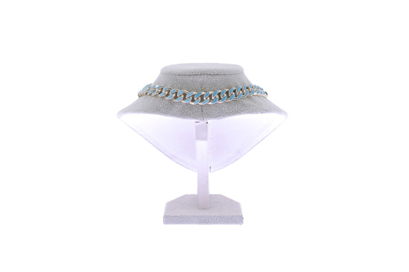 Collier bleu et argenté