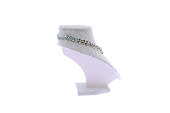 Collier bleu et argenté