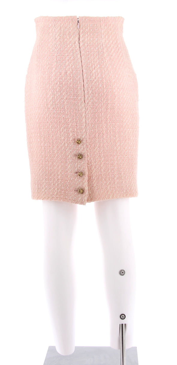 Tailleur en tweed rose
