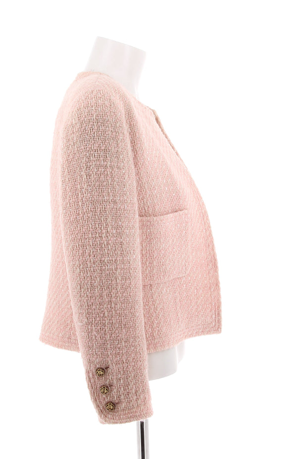 Tailleur en tweed rose