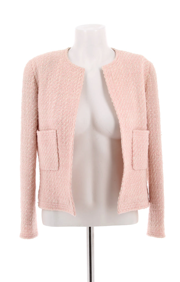 Tailleur en tweed rose
