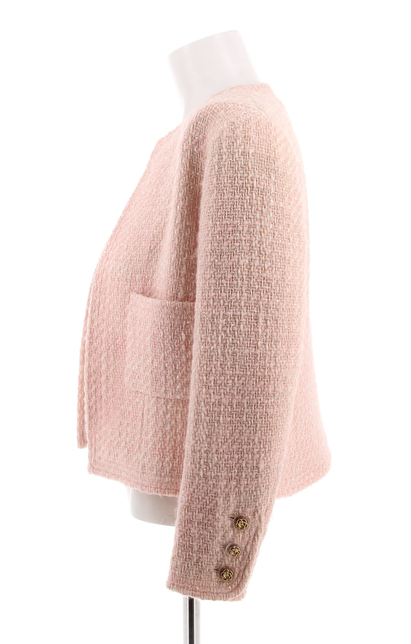 Tailleur en tweed rose