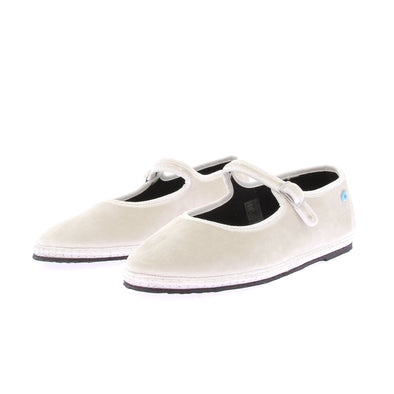 Ballerines en velours blanches
