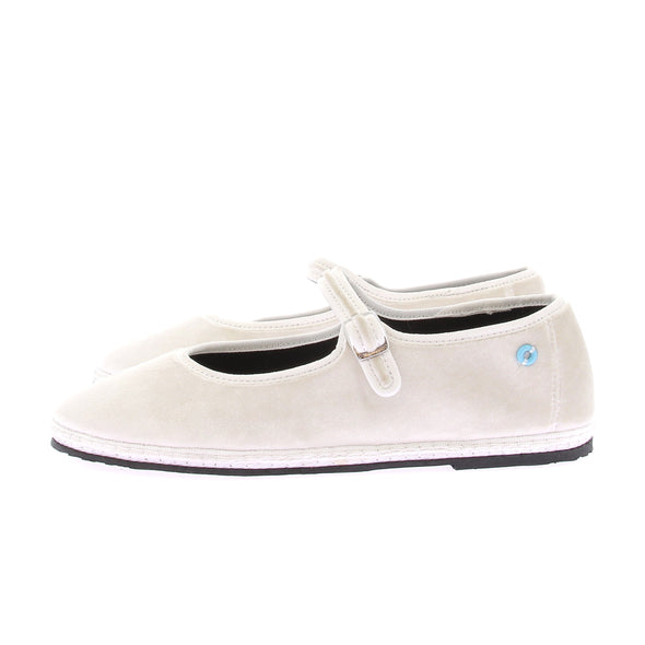 Ballerines en velours blanches
