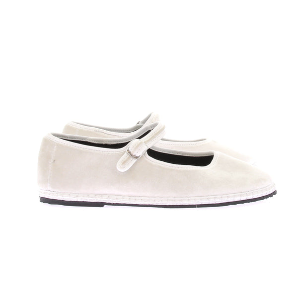 Ballerines en velours blanches