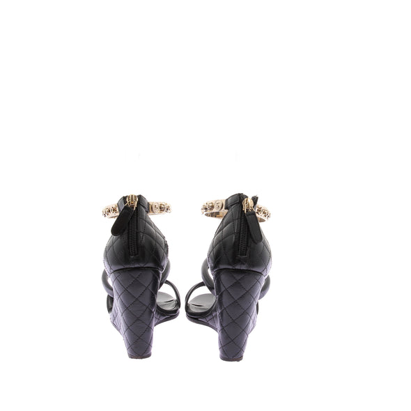Sandales compensées en cuir