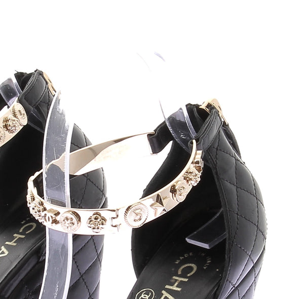 Sandales compensées en cuir