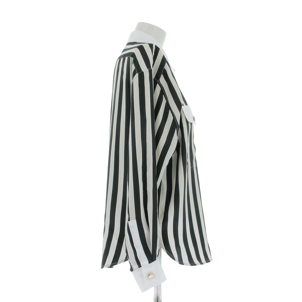 Chemise à rayures en soie