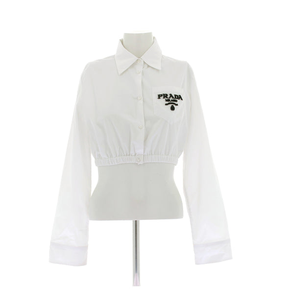 Chemise crop blanche
