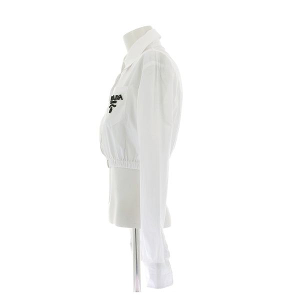 Chemise crop blanche