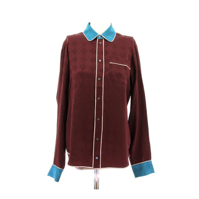 Chemise en soie bordeaux