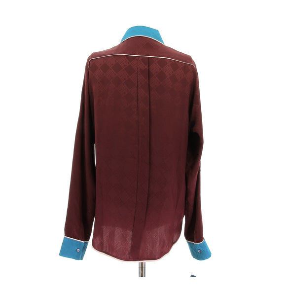 Chemise en soie bordeaux